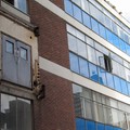 Dismantled walkway doors and open window, Colton Street, Leicester, 06 March 2004
