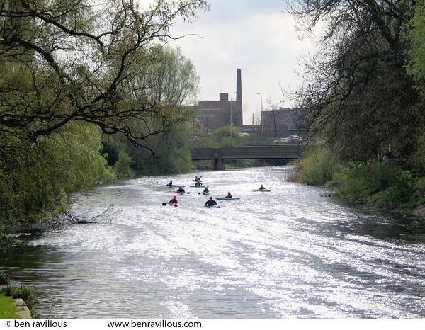 Canoes on the River Soar: Abbey Park, Leicester, 17 April 2004