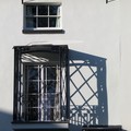 Evening shadow of balcony window, New Walk, Leicester, 03 May 2004