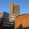 Evening light on tower blocks, Northampton Street, Leicester, 03 May 2004
