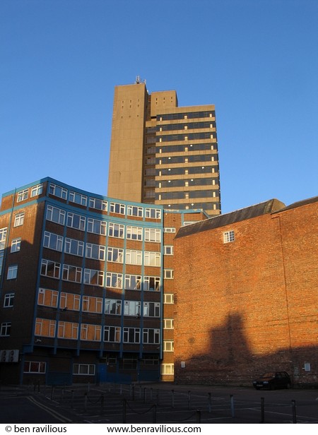 Evening light on tower blocks: Northampton Street, Leicester, 03 May 2004