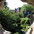 Garden of Newarke Houses Museum through cannon hole, Castle View, Leicester, 23 May 2004