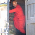 Bellringer climbing tower of St Marys de Castro, Castle View, Leicester, 23 May 2004