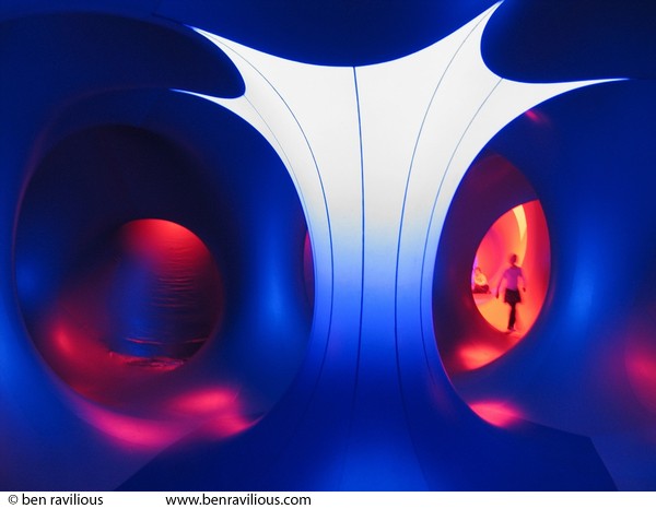 Children playing inside inflatable building: Leicester Belgrave Mela 2004, Abbey Park, Leicester, 10 July 2004