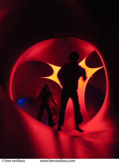 Children playing inside inflatable building: Leicester Belgrave Mela 2004, Abbey Park, Leicester, 10 July 2004