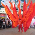 flaming man' carnival costume, Gallowtree Gate, Leicester, 07 August 2004