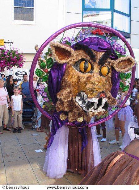 Wolf carnival costume: Gallowtree Gate, Leicester, 07 August 2004
