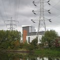Pylons and block of flats near Grand Union Canal, Upperton Road, Leicester, 09 October 2004