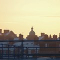Leicester Synagogue and snowy rooftops at dawn, Highfields, Leicester, 19 November 2004