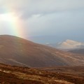 Rainbow & mountains, Monelpie Moss, Loch Muick, Cairngorms, Scotland, 30 December 2004