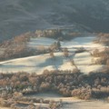 Long shadows on a field, Braemar, Cairngorms, Scotland, 31 December 2004