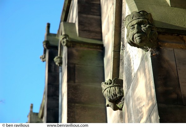 Gargoyles on St Georges Church: St Georges, Leicester, 23 January 2005