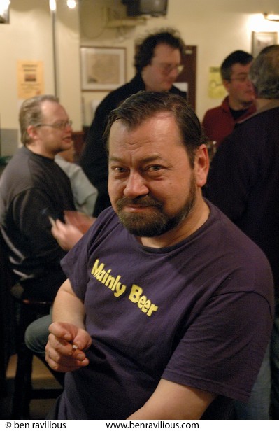 man in pub: Infirmary Square, Leicester, 05 March 2005