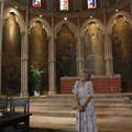 Woman standing in St Mark's Church, Belgrave Road, Leicester, 09 July 2005