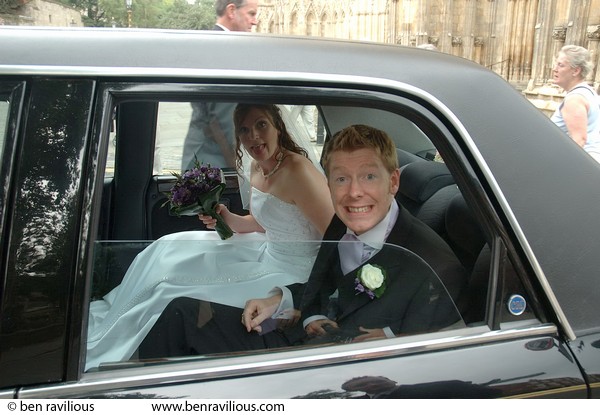 Wedding car: Minster Yard, York, 09 September 2005