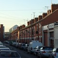 National Space Centre tower & terraced street, Coral Street, Leicester, 13 November 2005