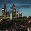 The Esplanade and central business district at dusk, Marina Bay, Singapore, 29 December 2005