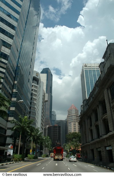 Driving through the central business district: Cecil Street, Singapore, 31 December 2005