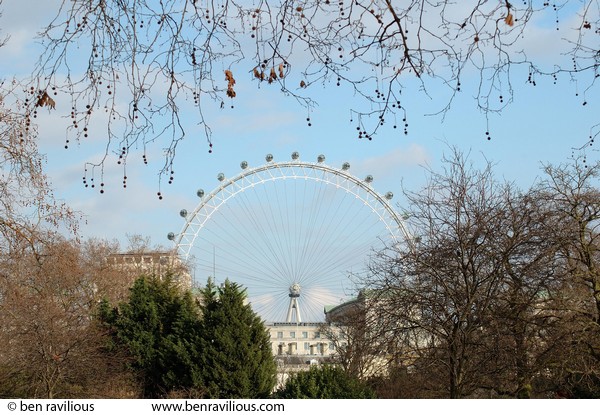 The London Eye from St James's Park: Westminster, London, 11 March 2006