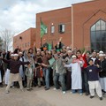 Celebrating Prophet Mohammed's birthday outside Leicester Central Mosque, Conduit Street, Leicester, 16 April 2006