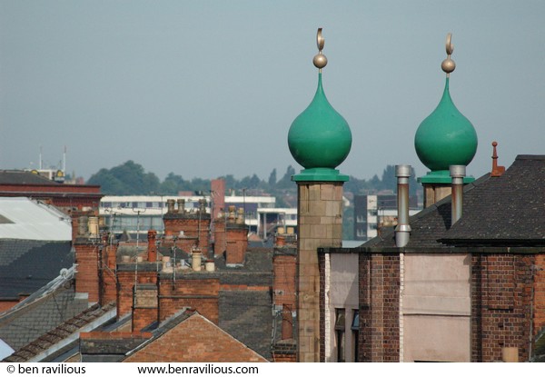 Mosque and rooftops: Nedham Street, Spinney Hills, Leicester, 04 June 2006