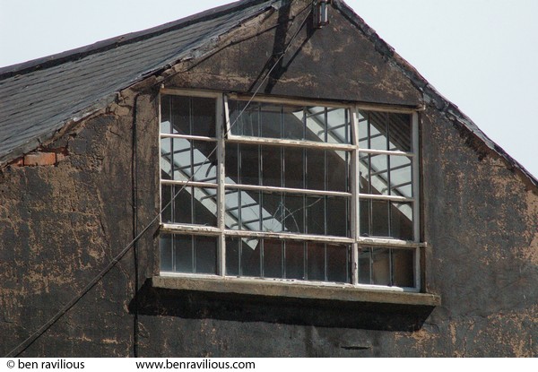 Factory window: Rolleston Street, Spinney Hills, Leicester, 04 June 2006