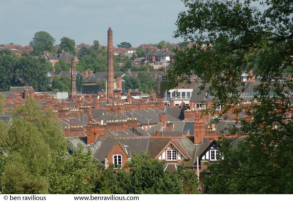 Rooftops and chimneys: Spinney Hills, Leicester, 05 June 2006