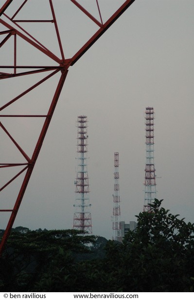 Communication towers: Bukit Timah from Bukit Batok, Singapore, 27 June 2006