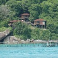 Kampong-style beach huts, Pulau Tioman, Malaysia, 15 July 2006