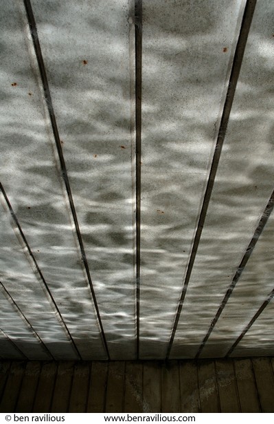 Reflections under a concrete canal bridge: Frog Island, Leicester, 27 August 2006