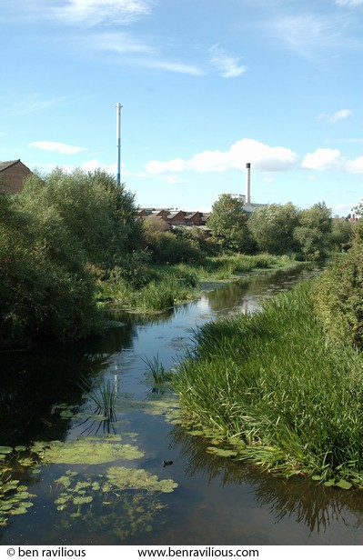 River Soar with factories: Frog Island, Leicester, 27 August 2006