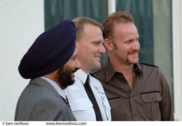 Resham Singh Sandhu, Assistant Chief Constable Chris Eyre, Morgan Spurlock: Imams vs Christian Clerics cricket match, Leicestershire Country Cricket Ground, Grace Road, Leicester, 11 September 2006
