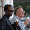 Priest eating ice cream, Imams vs Christian Clerics cricket match, Leicestershire Country Cricket Ground, Grace Road, Leicester, 11 September 2006