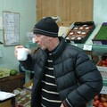 Greengrocer having a cuppa, East Park Road, Spinney Hills, Leicester, 04 November 2006