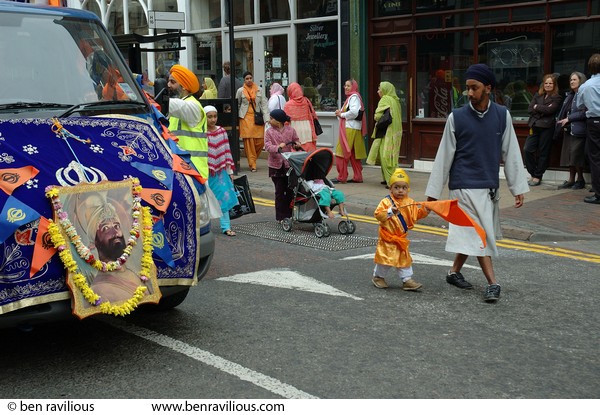 Young Sikh boy in traditional costume: Vaisakhi Parade 2007, High Street, Leicester, 22 April 2007