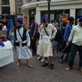 Sikh warriors choosing weapons, Vaisakhi Parade 2007, High Street, Leicester, 22 April 2007