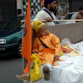 Sleeping sikh boy, Vaisakhi Parade 2007, East Park Road, Leicester, 22 April 2007