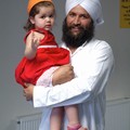Sikh man and girl, Vaisakhi Parade 2007, Guru Tegh Bahadur Gurdwara, East Park Road, Leicester, 22 April 2007