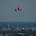 Radio-controlled glider with Leicester in the background, Bradgate Park, Leicestershire, 02 June 2007