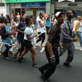 Dancing behind a float, Leicester Caribbean Carnival 2007, Halford Street, Leicester, 04 July 2007
