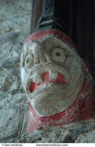 Carved stone face: All Saints Church, Highcross Street, Leicester, 09 September 2007