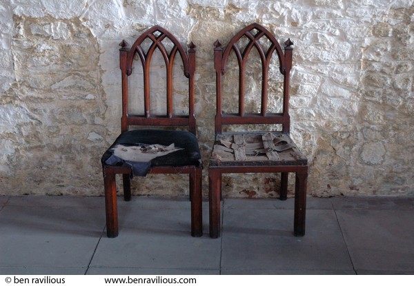 Delapidated chairs: All Saints Church, Highcross Street, Leicester, 09 September 2007